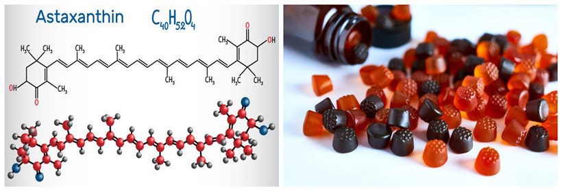 Chemical structure formula of astaxanthin Chemical structure formula of astaxanthin